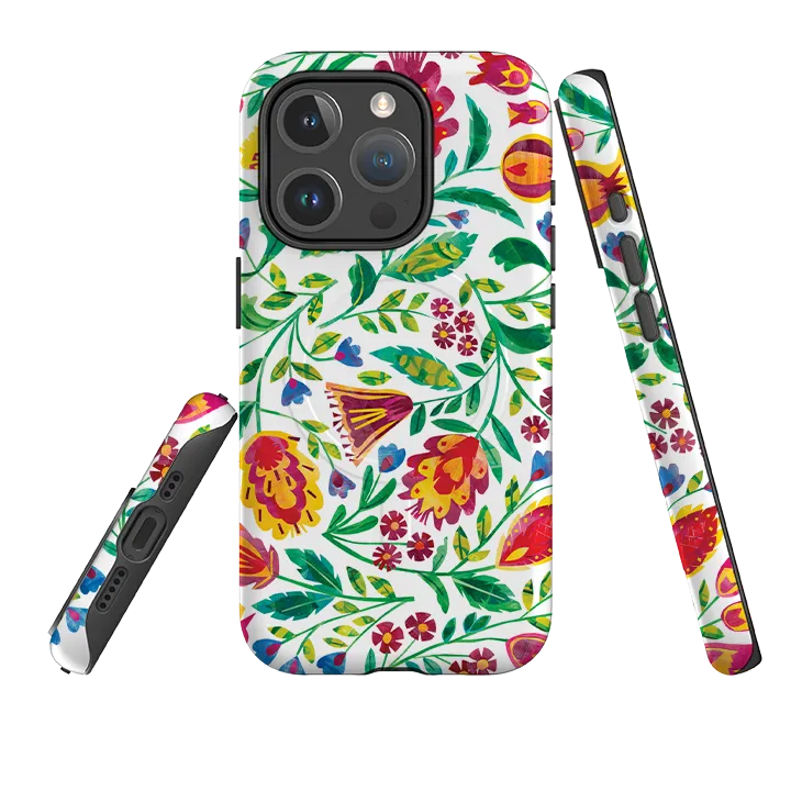 Smooth Feel Hybrid Shield iPhone MagSafe Tough Case - Folk Pattern By Tracey English