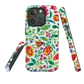 Smooth Feel Hybrid Shield iPhone MagSafe Tough Case - Folk Pattern By Tracey English