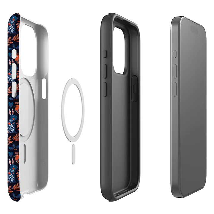 iPhone MagSafe Tough Case - Scandi Animals Dark By Tracey English Impact Resistant