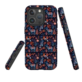 Hybrid Detail iPhone MagSafe Tough Case - Scandi Animals Dark By Tracey English