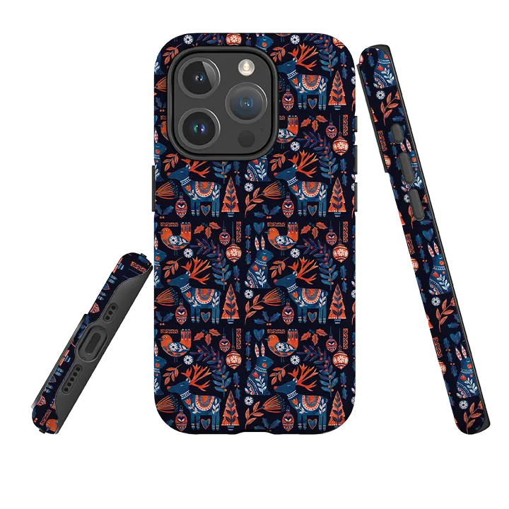 Hybrid Detail iPhone MagSafe Tough Case - Scandi Animals Dark By Tracey English