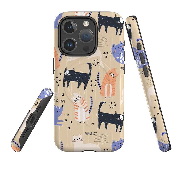 Strong Outline Compact Design iPhone MagSafe Tough Case - Purrfect