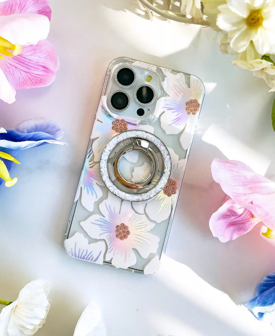 Sweet Blooms Holo MagSafe Phone Case Luxury Texture