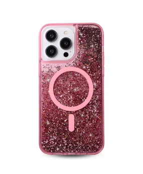 Pocket Ready Shock Surface Layer Pink Glitter MagSafe Phone Case