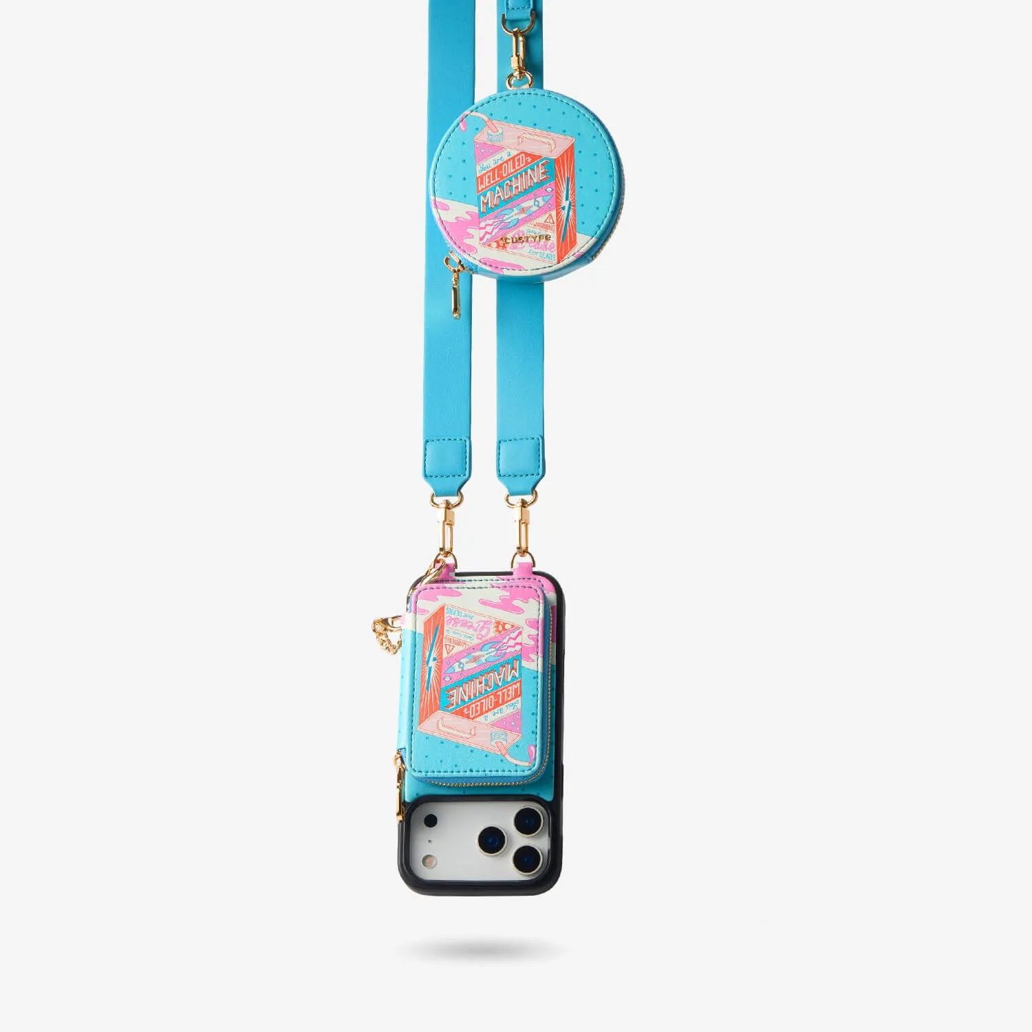 Jacqueline- Tasty Theme iPhone Crossbody Case with Card Holder & Pouch Slim Fitment