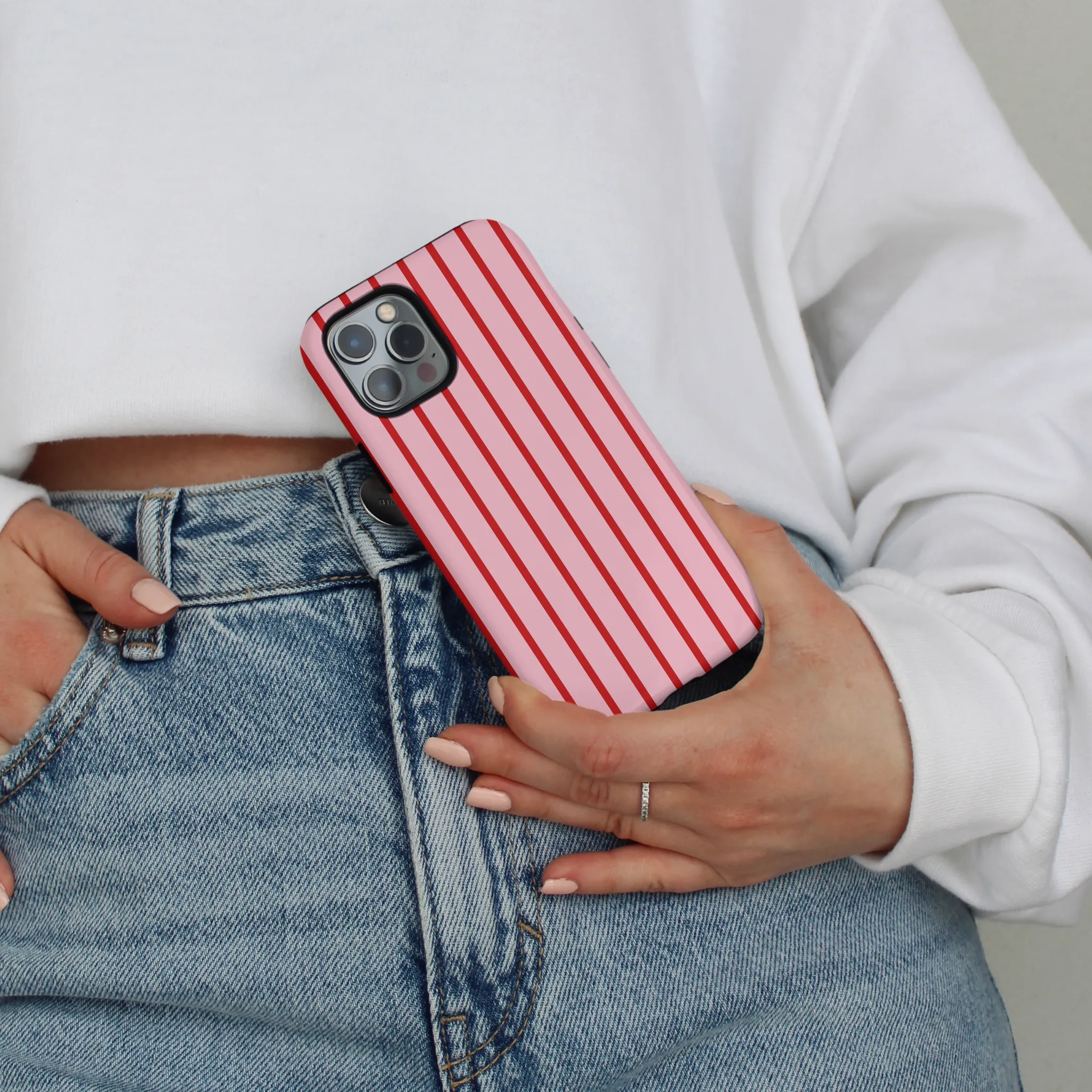 Strong Corners Tough Phone Case - Cherry Stripe
