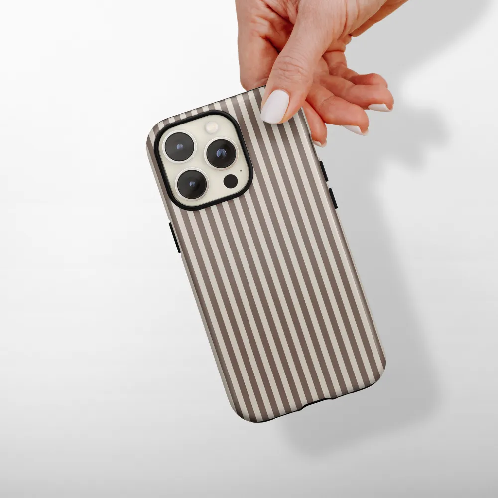 Tough Phone Case - Chestnut Stripes Cushioned Edge