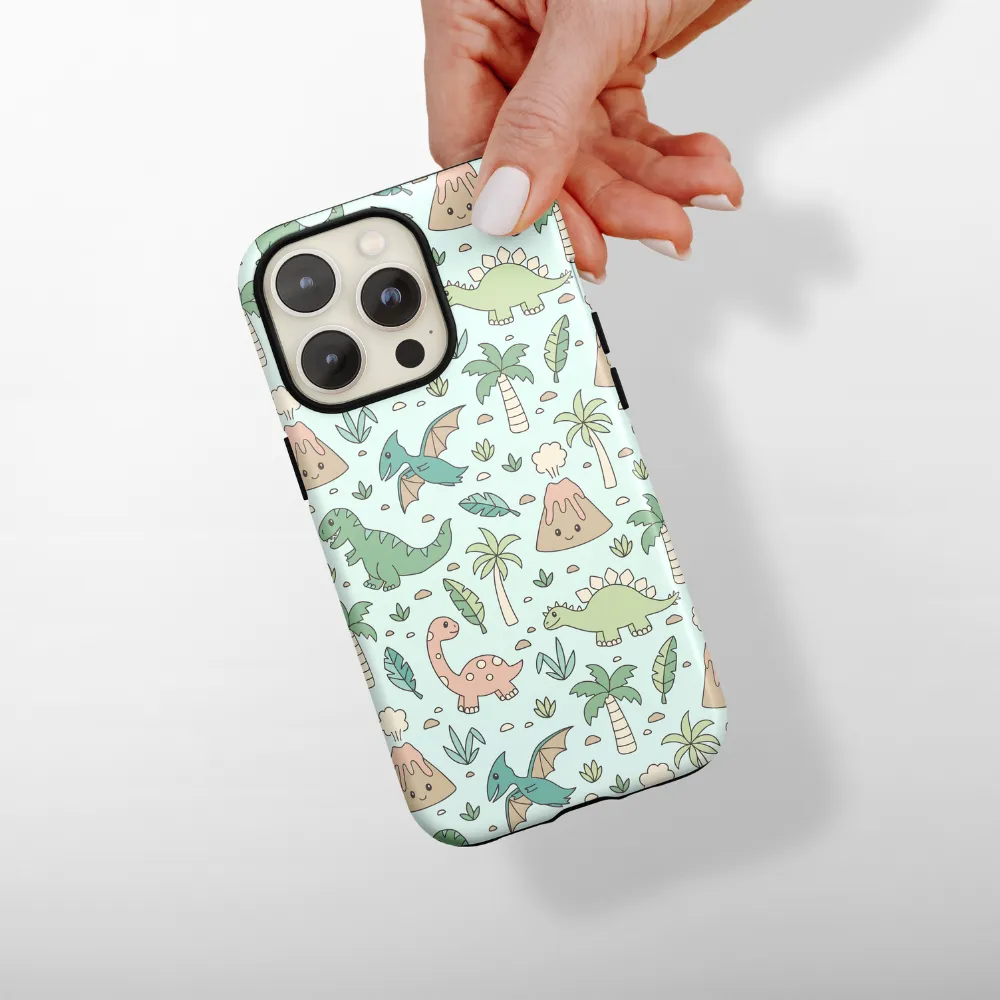Sport Inspired Clear Texture Tough Phone Case - Dinosaur Land