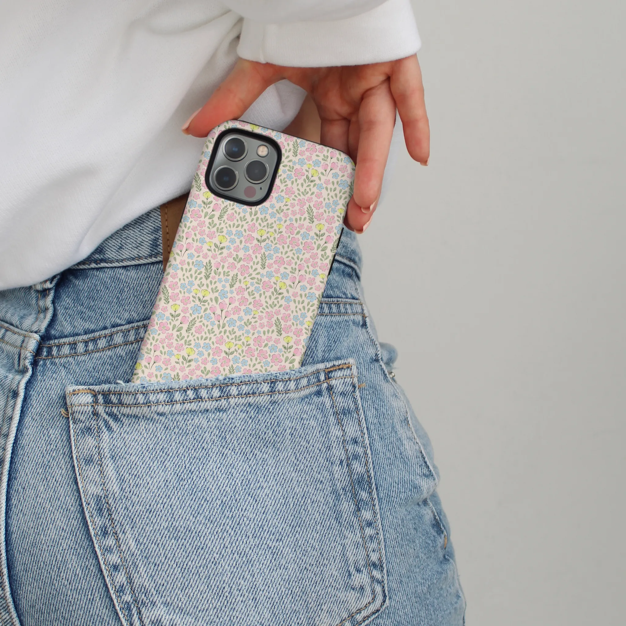 Tough Phone Case - Ditsy Flower Meadow Matte Coating