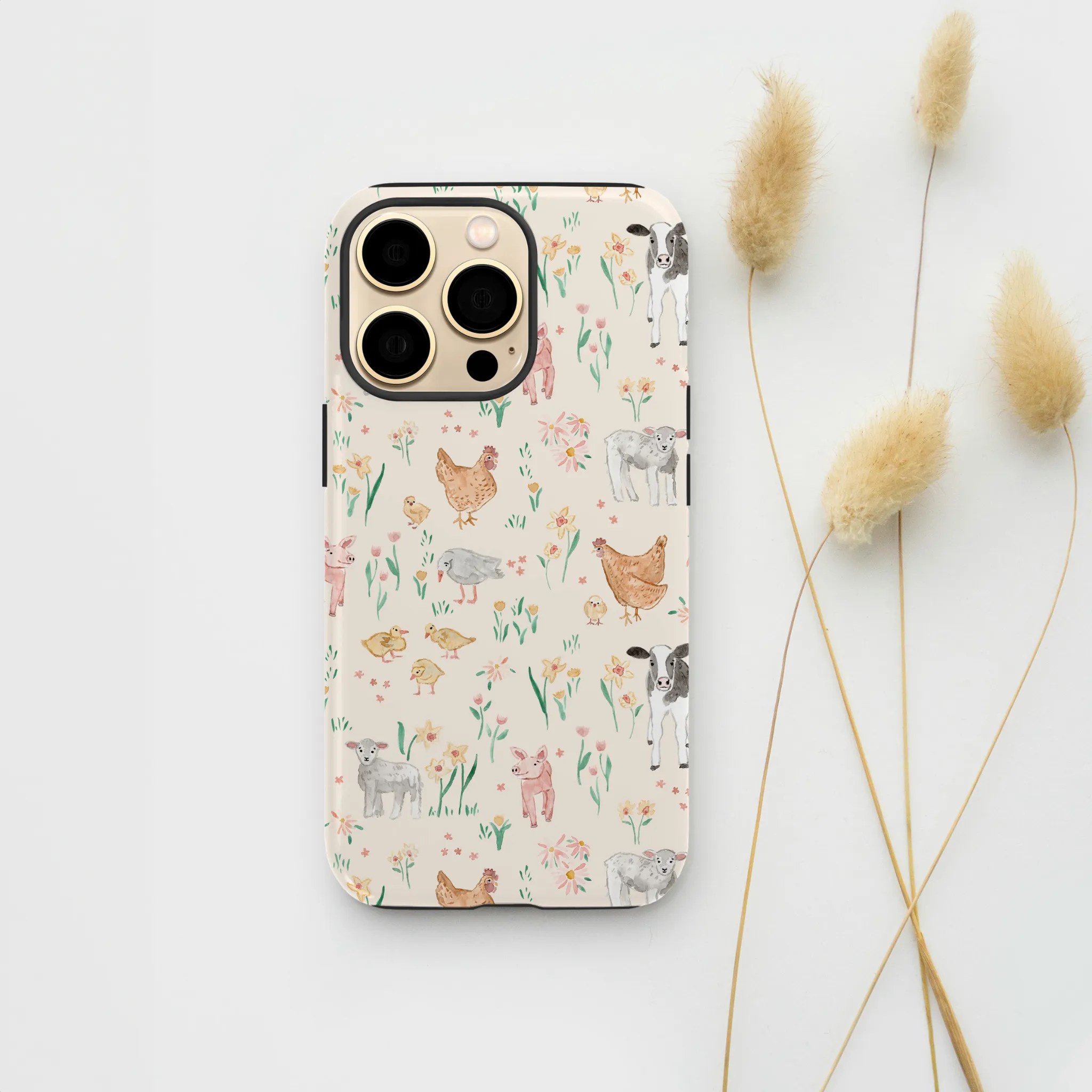 Tough Phone Case - Farmyard Friends Glossy Texture