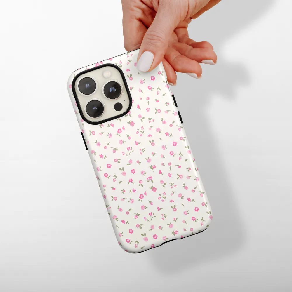 Tough Phone Case - Pink Watercolour Flowers Premium Look