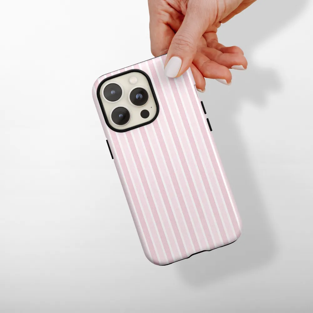 High End Look Durable Shell Tough Phone Case - Powder Stripe