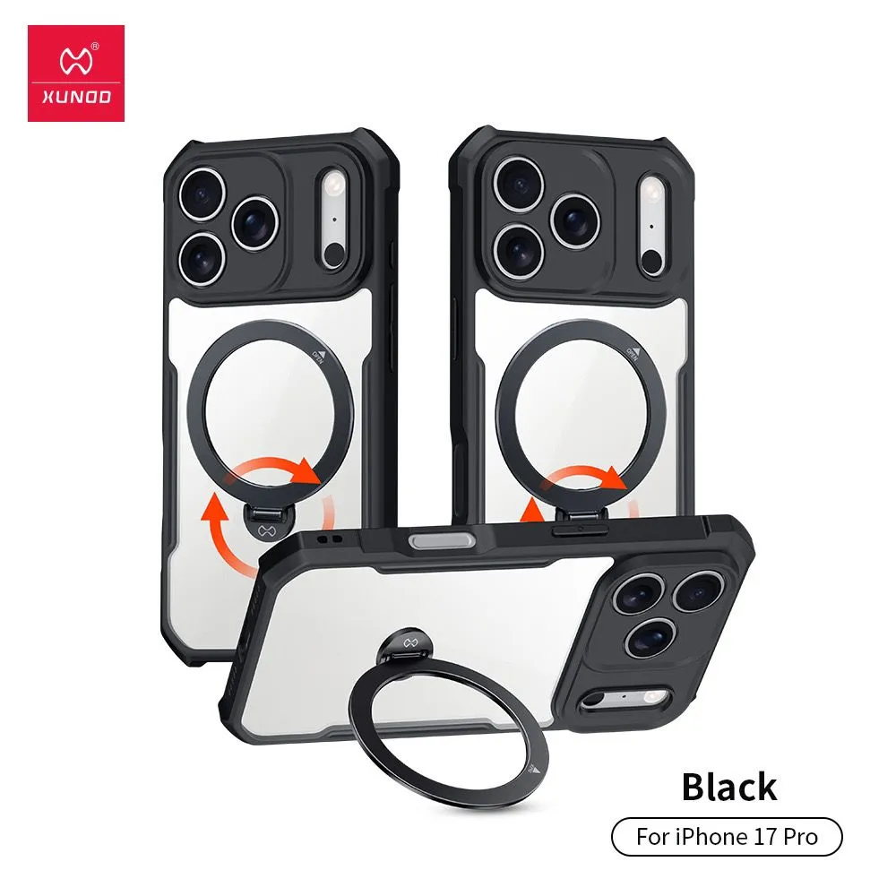 Flexible Edge Durable Surface Magnetic Stand Case 360?? Rotatable Holder Airbag Shockproof Cover For iPhone 17