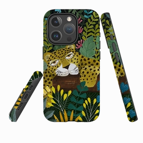 Everyday Carry Durable Texture Build iPhone MagSafe Tough Case - Sleepy Leopard By Bex Parkin