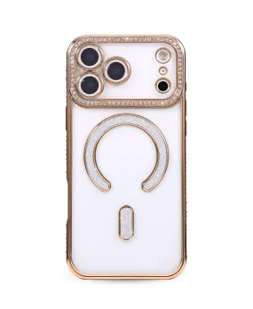 Gold Glam MagSafe Phone Case Elegant Surface Protective Detailing Edge
