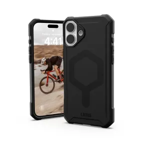 Minimal Shield Texture Elegant Craft UAG Essential Armor Magsafe Case - Apple iPhone 16 Plus - Black (UAG-I16P-EAMBK)