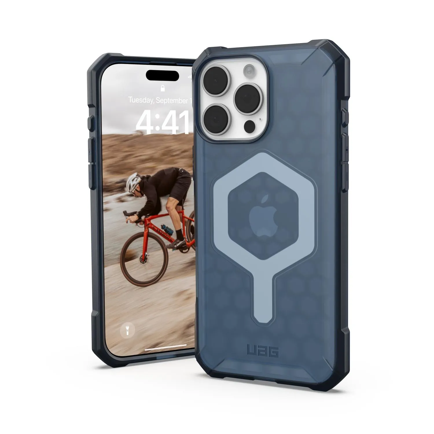 Portable Grip Frosted surface UAG Essential Armor Magsafe Case - Apple iPhone 16 Pro Max - Cloud Blue (UAG-I16PM-EAMBU)