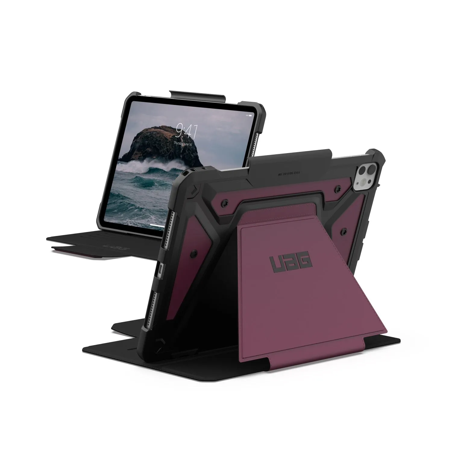 Stylish grip Matte Design Texture UAG Metropolis SE Tablet Case - Apple iPad Pro 11 (2024) - Bordeaux (UAG-IP1124-METR)