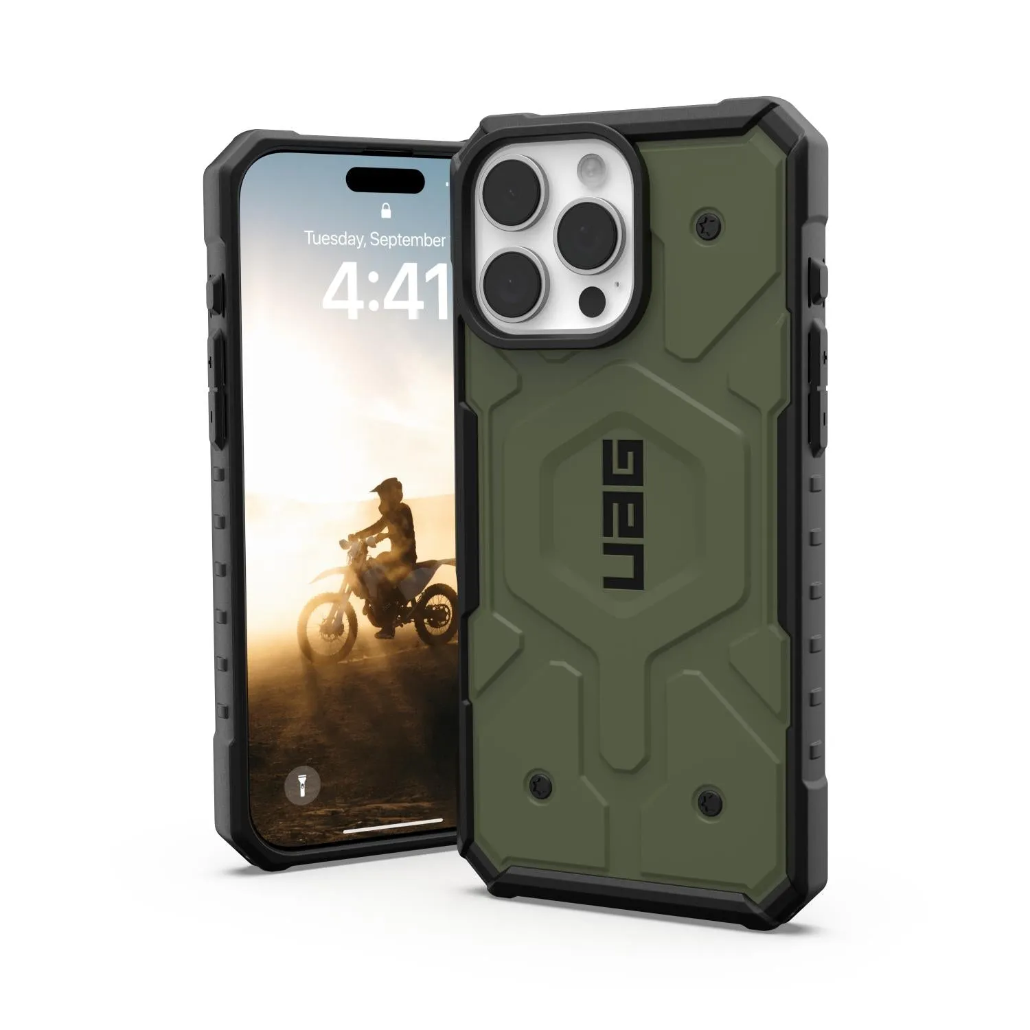 Flexible Grip Form UAG Pathfinder Magsafe Case - Apple iPhone 16 Pro Max - Olive Drab (UAG-I16PM-PTHMO)