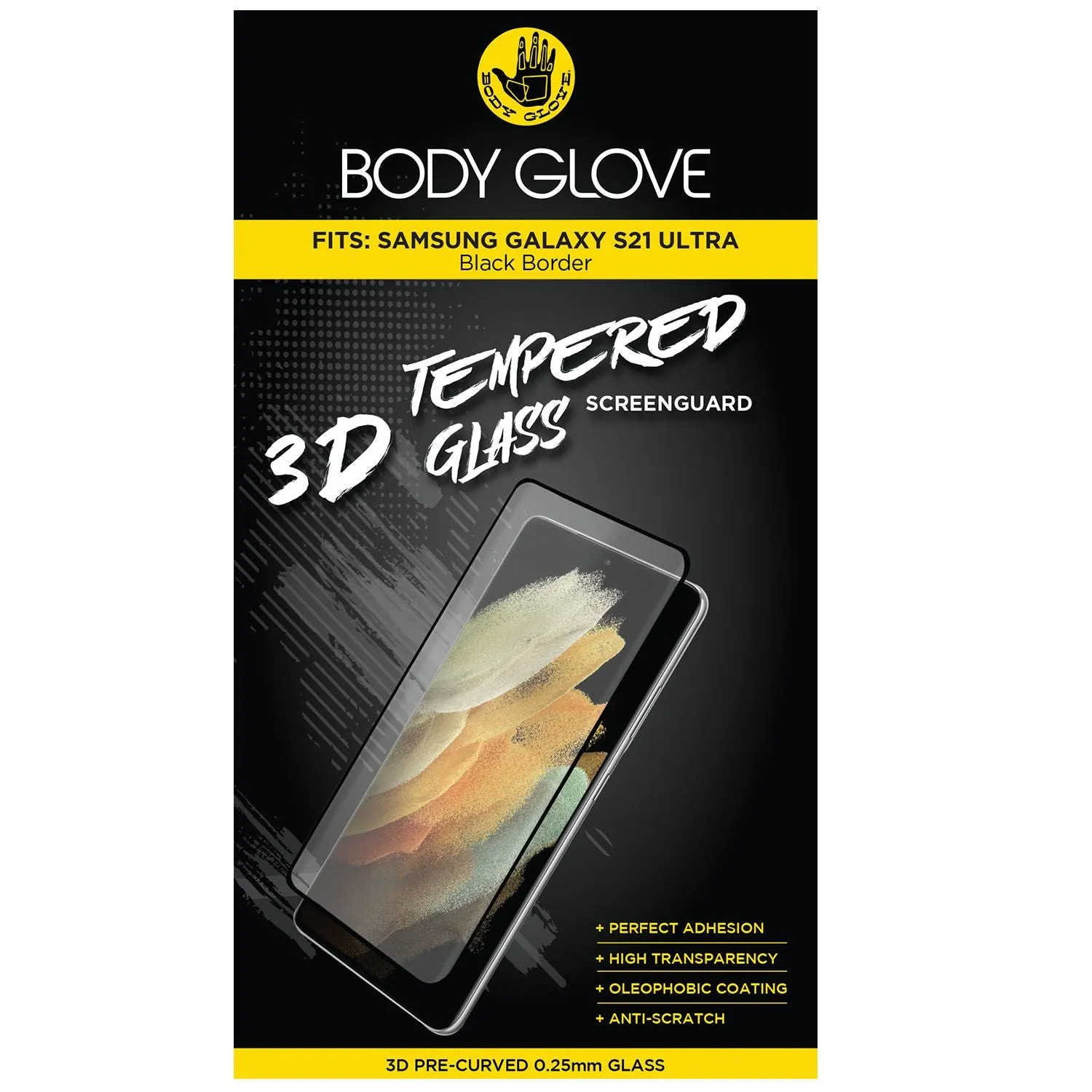 long lasting glass Body Glove Tempered Glass Screen Protector - Samsung Galaxy S21 Ultra