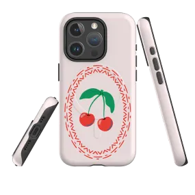 iPhone MagSafe Tough Case - Two Cherries Clear Back