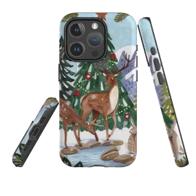 Hybrid Frame Durable Finish Layer iPhone MagSafe Tough Case - Winter Forest By Caroline Bonne Muller