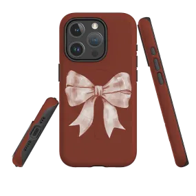 Protective Design Texture iPhone MagSafe Tough Case -  Big Bow Brown