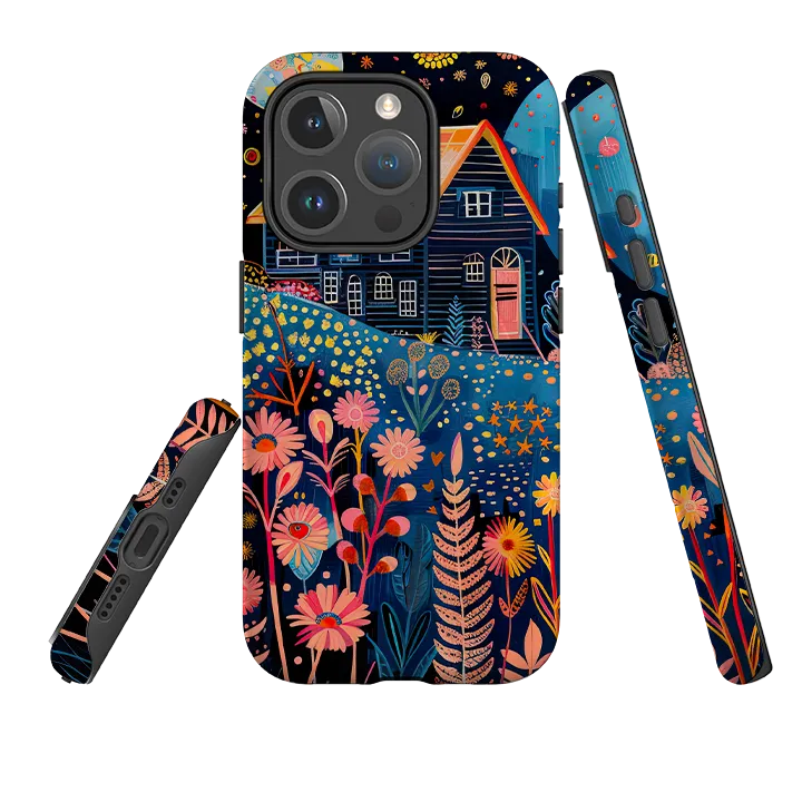 iPhone MagSafe Tough Case - Folk Art House V Durable Protection Layer