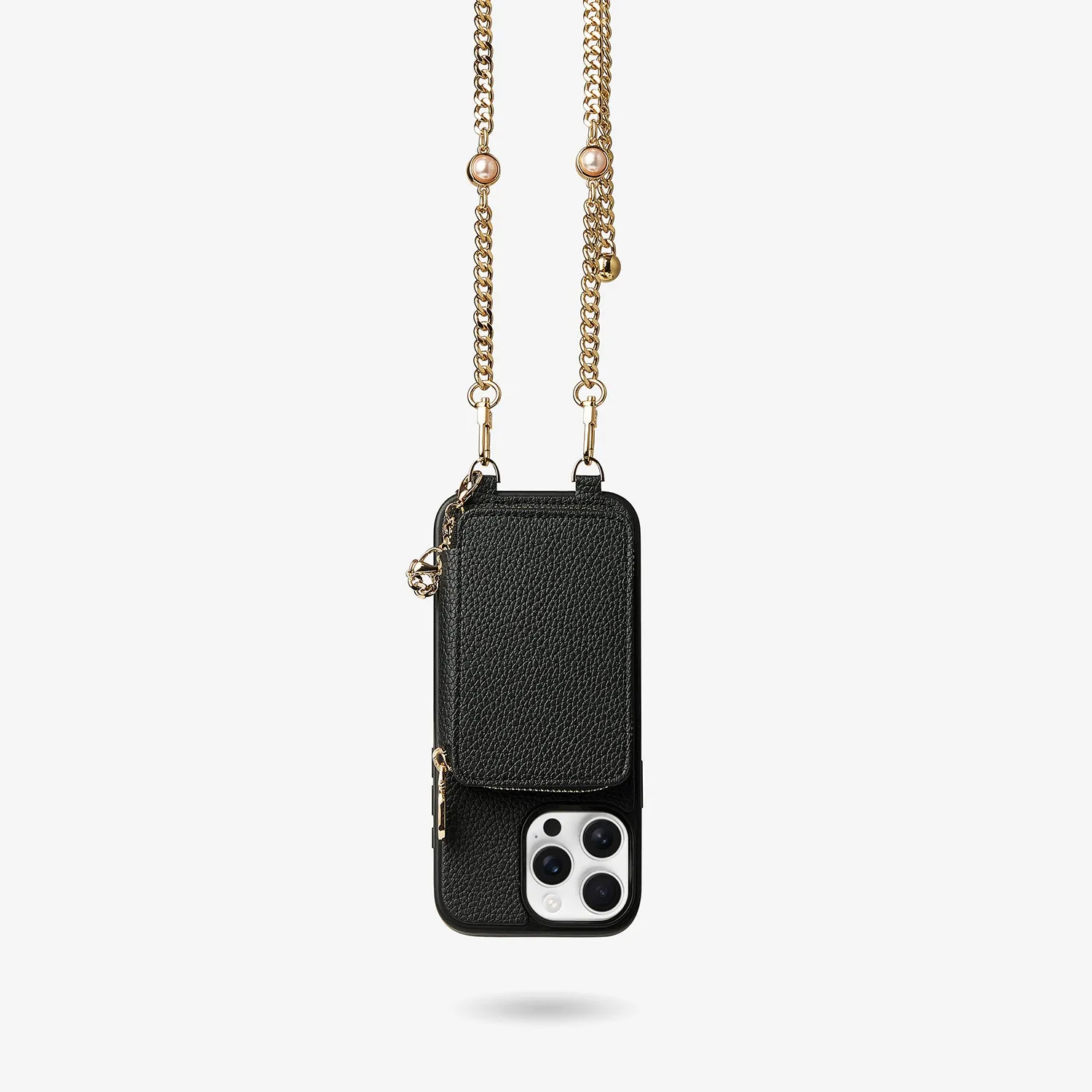 Candy Chain Assembly- Pearl Chain Purse iPhone Case Supporting Magsafe Modern Form Glossy Look