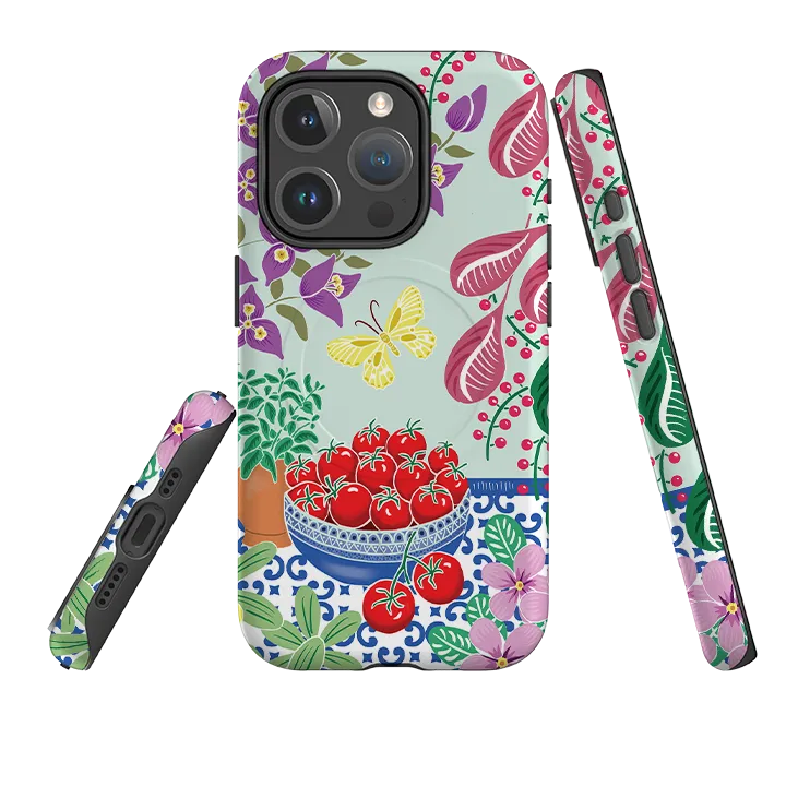 Heat dissipation Compact Texture Layer iPhone MagSafe Tough Case -  Tomatoes By Kate Heiss