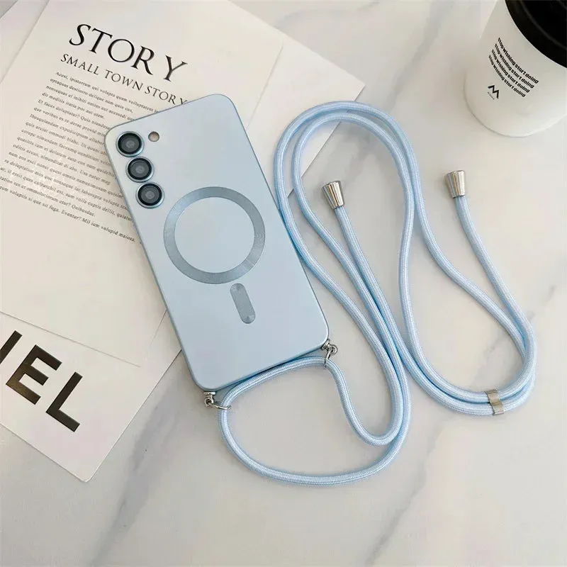 Fashion Design Premium Style Crossbody Lanyard Magnetic Case for Samsung Galaxy S Series