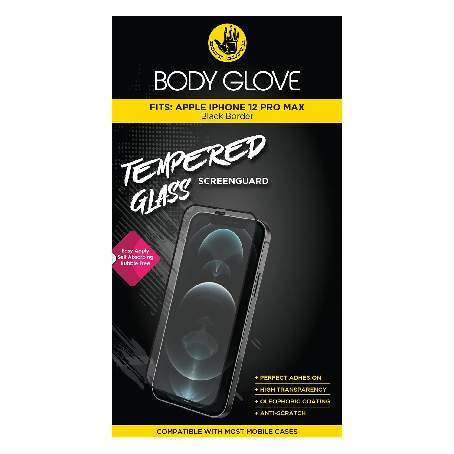 Body Glove Tempered Glass Screen Protector - Apple iPhone 12 Pro Max modern design shield