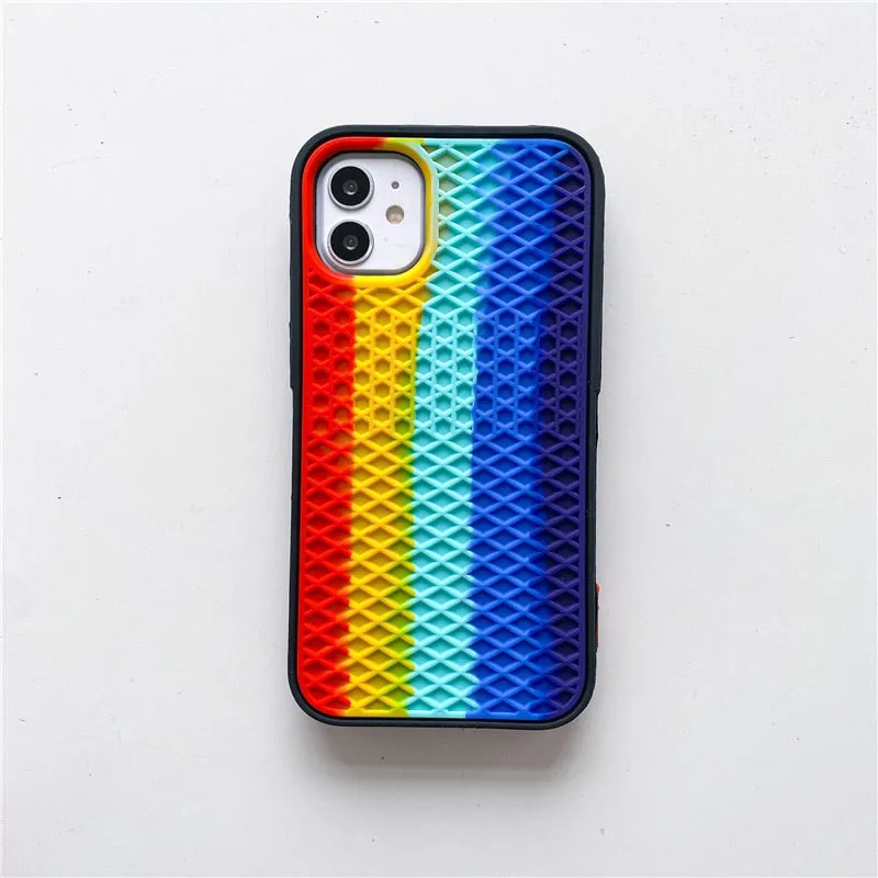 Affordable option Compact Look Waffle Silicone Grip Sports Phone Case For iPhone