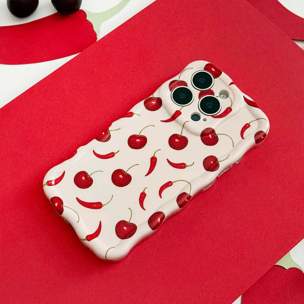 Wavy Phone Case -  Cherry Spice Perfect Fit Slim Edge