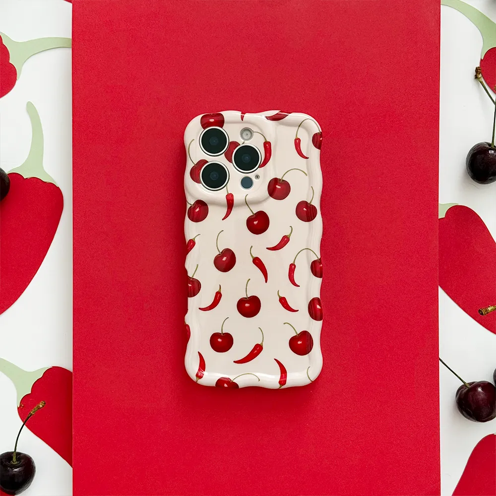 Wavy Phone Case -  Cherry Spice Camera Protection