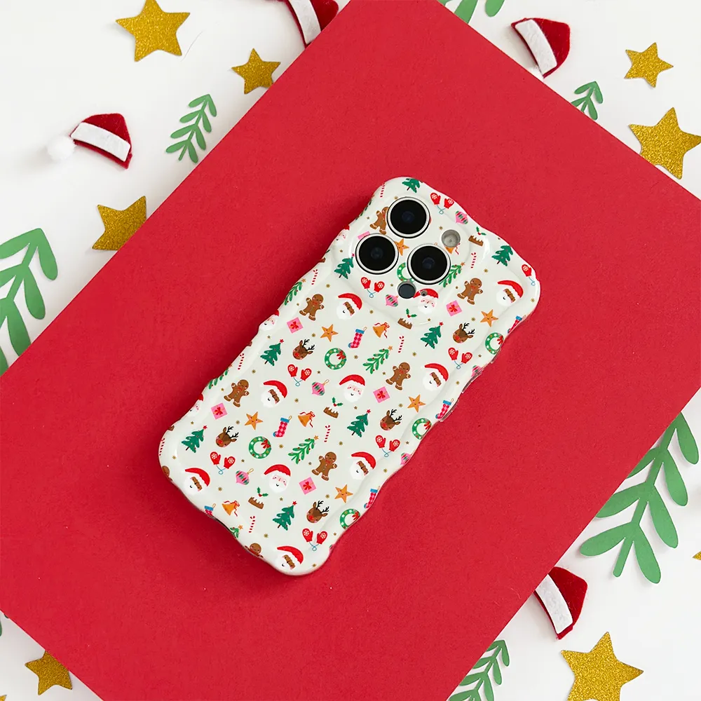 Wavy Phone Case - Christmas Party Protective Frame Design Modern Look