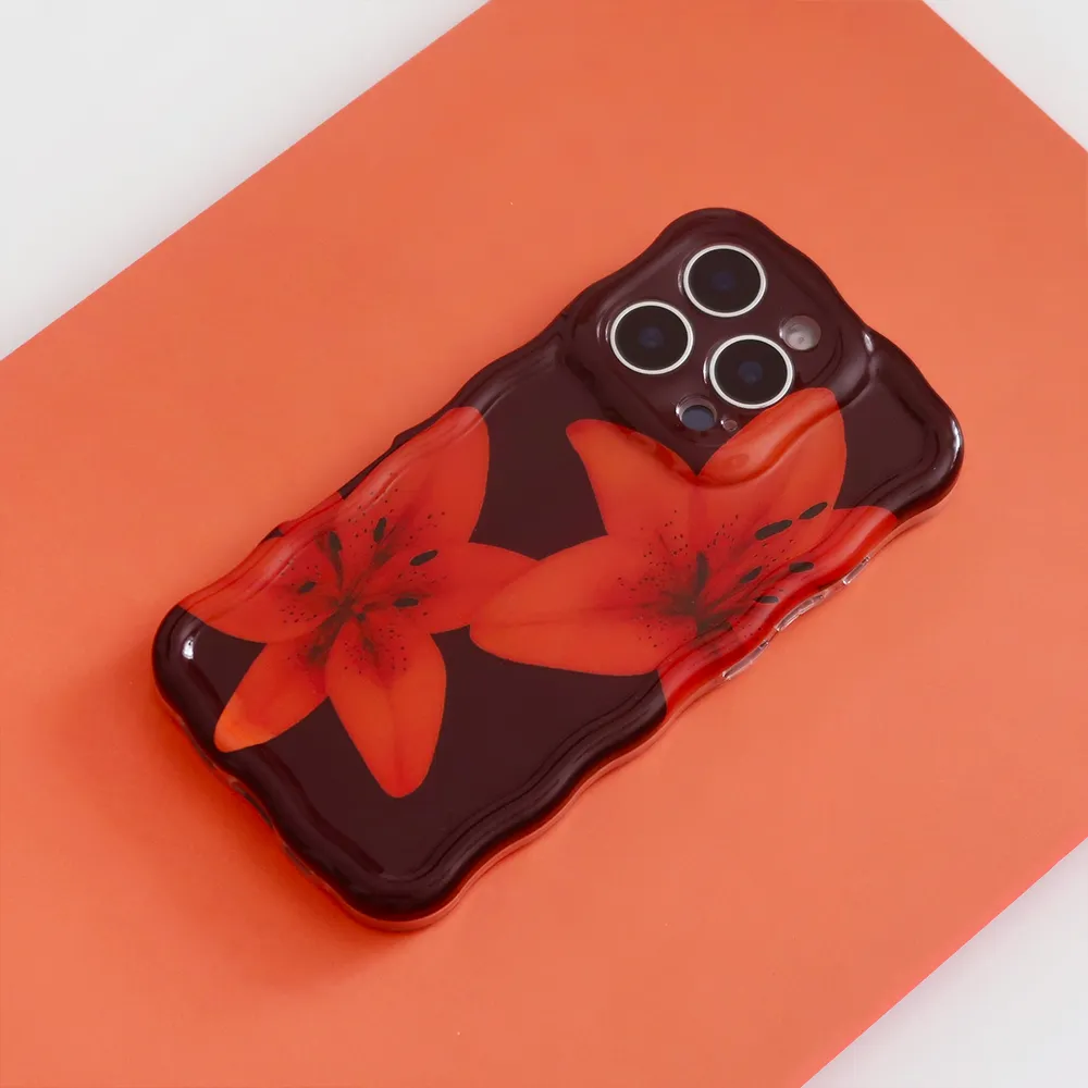 Rugged Edge Texture Wavy Phone Case - Cinnamon Lily