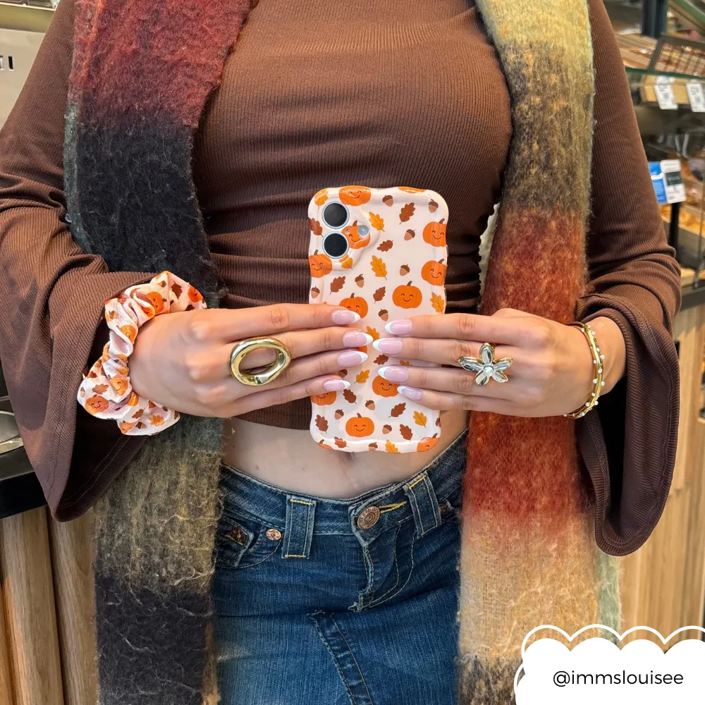 Slim Comfort Modern Build Texture Wavy Phone Case - Cute Pumpkins