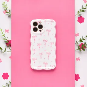Wavy Phone Case - Dainty Bows Soft Edge Detail Vibrant pattern