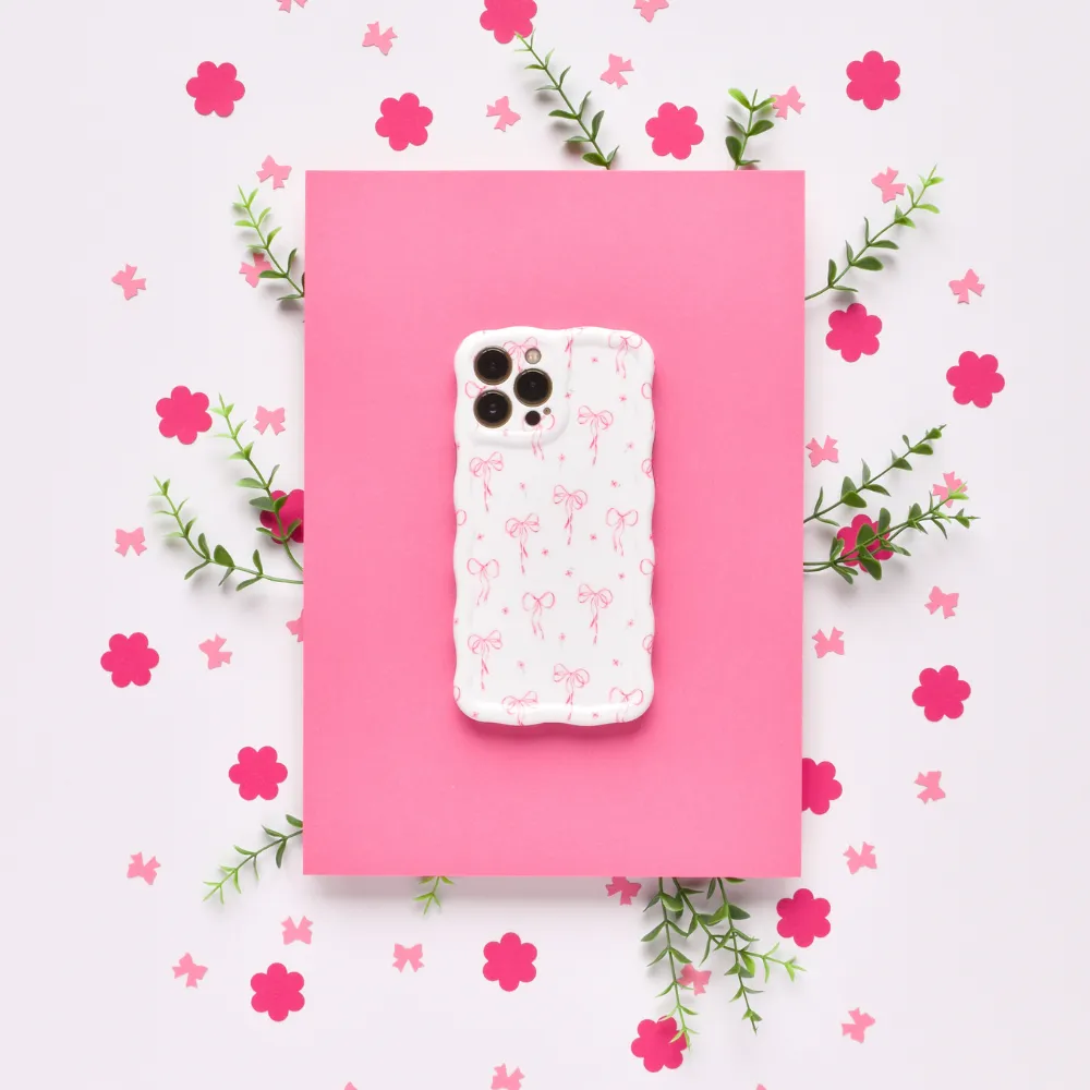 Wavy Phone Case - Dainty Bows Elegant Layer Texture