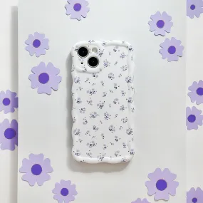 Wavy Phone Case - Ditsy Floral Periwinkle Durable Layer Gloss Surface