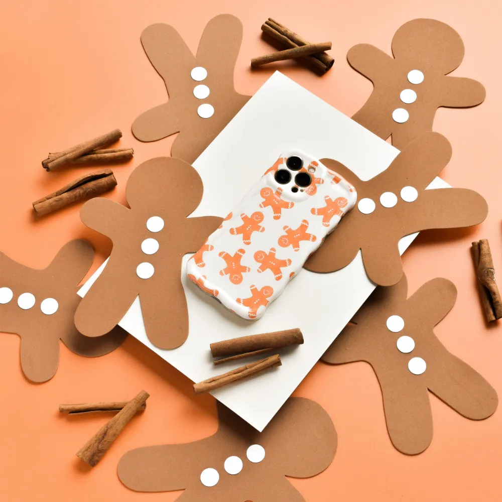 Wavy Phone Case - Gingerbread Treats Soft Finish Layer Matte Look Design