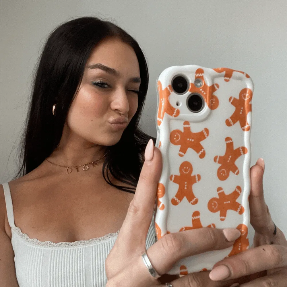 Stylish Layer Anti glare Wavy Phone Case - Gingerbread Treats
