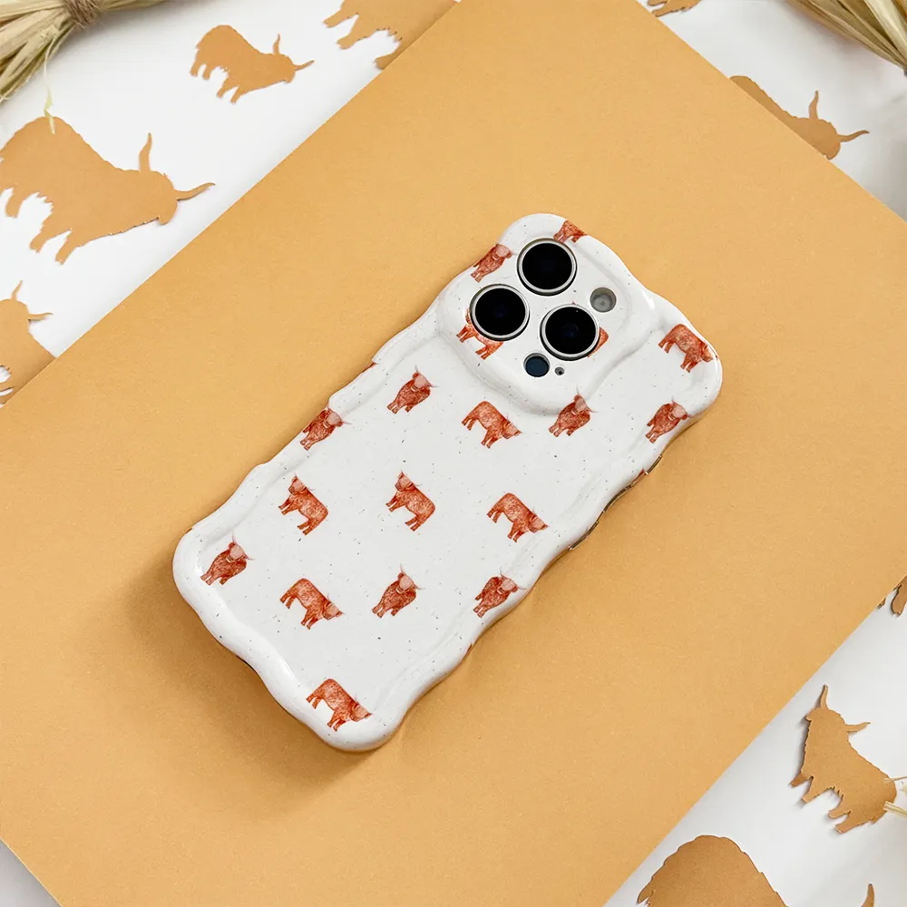 Shock Absorber Wavy Phone Case - Highland Cow