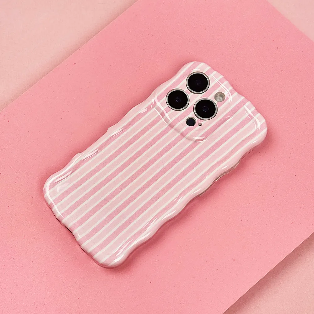 Wavy Phone Case - Powder Stripe Precision Cutouts