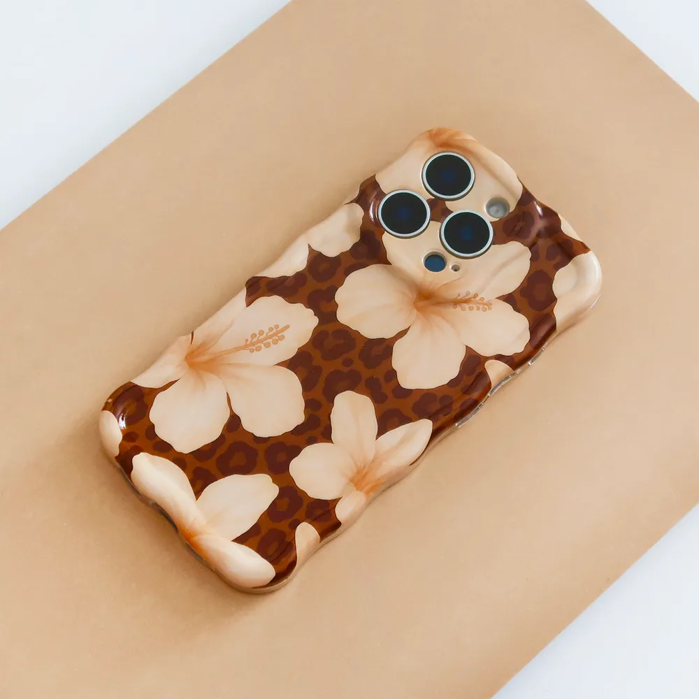 Wavy Phone Case - Safari Bloom Premium Edge Smooth Finish Touch
