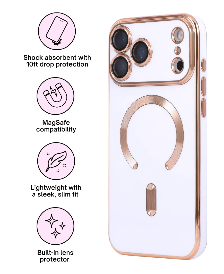 Compact Grip High Quality White Luxe MagSafe Phone Case