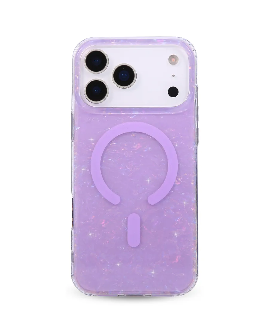 Grip Safe TPU Material Purple Mother of Pearl MagSafe Phone Case
